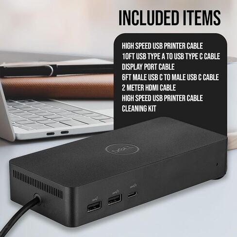 Dell Universal Dock UD22 ، محطة إرساء USB-C للشاشة المزدوجة مع توصيل الطاقة 96W ، دعم عرض 4K رباعي ، USB 3.2 Gen 2 ، HDMI ، Duale DisplayPort ، حزمة منفذ Ethernet RJ45 مع الملحقات in Kuwait