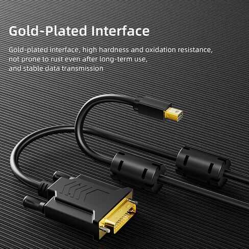 Mini DisplayPort إلى كابل DVI ، DP Mini DP النشط إلى DVI مع موصلات مطلية بالذهب ، محول متوافق مع Thunderbolt لـ MacBook ، الكمبيوتر المحمول ، الشاشة ، العرض (6.6 قدم) in Kuwait