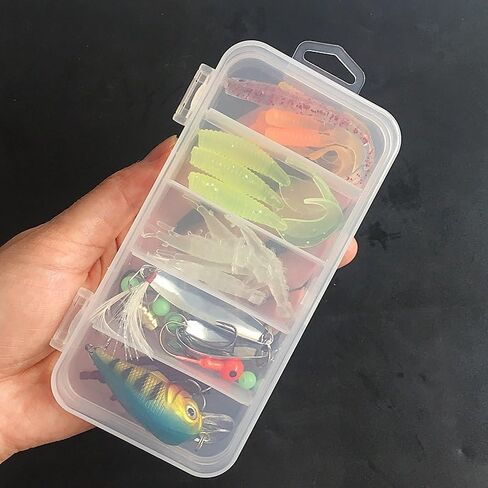 40PCS Fishing Lures Baits Tackle Including Crankbaits, Spinnerbaits, Plastic Worms, Jigs, Topwater Lures, Tackle Box and More Fishing Gear Lures Kit Set, 40PCS in Saudi Arabia