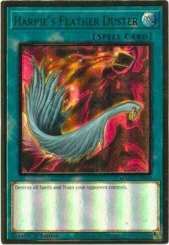 Harpie's Feather Duster - Mago -En042 - Premium Gold Rare - 1st Edition in Saudi Arabia