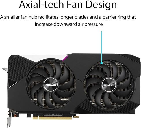 ASUS Dual Nvidia Geforce RTX 3070 OC EDITION GAMING GRASTS (PCIE 4.0 ، 8GB GDDR6 MEMORY ، HDMI 2.1 ، DisplayPort 1.4A ، تصميم مروحة التكنولوجيا المحورية ، BIOS المزدوجة ، لوحة واقية ، تعديل GPU II) in Saudi Arabia
