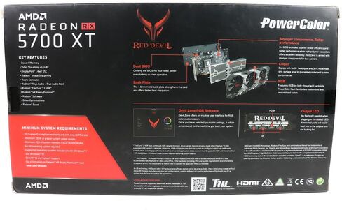 PowerColor Red Devil Amd Radeon RX 5700 XT 8GB AXRX 5700XT 8GBD6-3DHE/OC (متجدد) in Kuwait