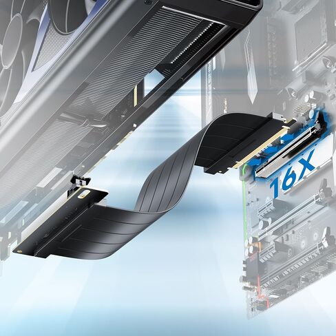PCIE 5.0 كابلات الناهض ، محول 90 درجة ، RTX5090 RX9070 GPU ، معدل النقل 32.0 GT/S ، PCIE 5.0 x16 كابل RISER ، كبل تمديد GPU مستقيم GEN5FOR GEPU MOUNT in Saudi Arabia