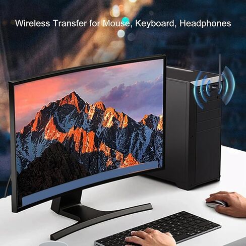 USB Bluetooth 5.4 محول للكمبيوتر الشخصي لسطح المكتب ، هوائي قابل للدوار 180 درجة ، نقل لاسلكي 160 متر لمكبرات سماعات لوحة المفاتيح الماوس in Saudi Arabia