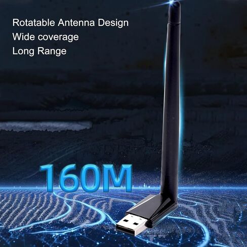 USB Bluetooth 5.4 محول للكمبيوتر الشخصي لسطح المكتب ، هوائي قابل للدوار 180 درجة ، نقل لاسلكي 160 متر لمكبرات سماعات لوحة المفاتيح الماوس in Saudi Arabia
