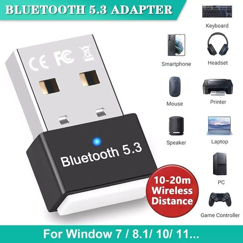1* USB Bluetooth 5.3 Adapter for PC, Bluetooth Dongle Mini USB Adapter in Saudi Arabia