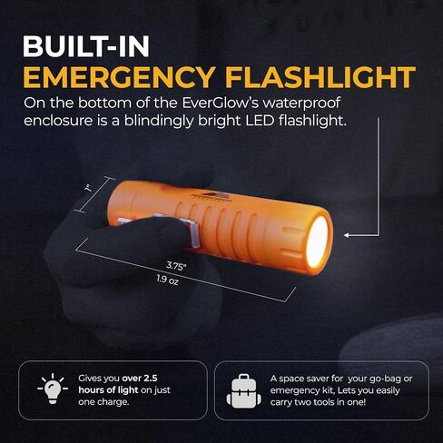 Everglow Tactical W. مصباح يدوي LED | مقاوم للرياح ، مقاوم للماء ، ومثالي للتخييم ، ومجموعات البقاء على قيد الحياة ، والعتاد التكتيكي in Kuwait