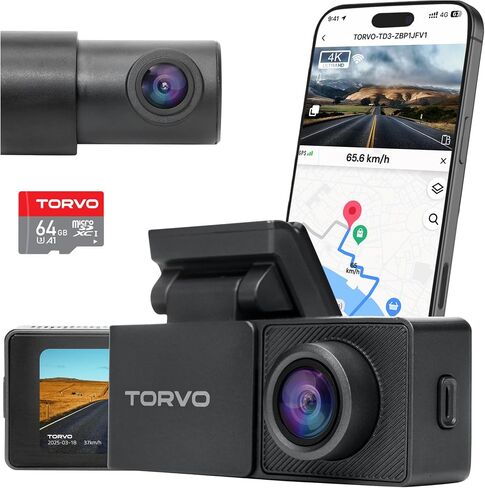 شملت Torvo 4K Dash Cam الأمامية والخلفية للسيارات بطاقة 64 جيجابايت ، وشاشة IPS 3.2 'وتسجيل حلقة ، وكاميرا Dash Care 4K/1080p مع 5G WiFi & GPS ، رؤية ليلية مع وضع وقوف السيارات 24H والتحكم في التطبيق in Saudi Arabia