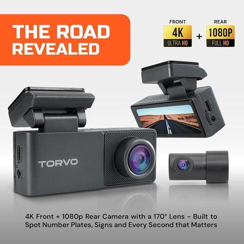 شملت Torvo 4K Dash Cam الأمامية والخلفية للسيارات بطاقة 64 جيجابايت ، وشاشة IPS 3.2 'وتسجيل حلقة ، وكاميرا Dash Care 4K/1080p مع 5G WiFi & GPS ، رؤية ليلية مع وضع وقوف السيارات 24H والتحكم في التطبيق in Saudi Arabia