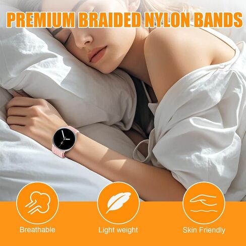 2 Pack Braided Bands for Samsung Galaxy Watch 8 Band 40mm 44mm/ 8 Classic 46mm,No Gap Magnetic Fabric Nylon Sport Strap for Samsung Galaxy Watch 8 Classic Band 46 mm/8 40 mm 44 mm men women in Kuwait