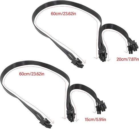 PCIE 8Pin الكبل الفاصل مرن للرسومات سلك تمديد بطاقة الرسومات ، 8pin إلى اثنين من 6+2Pin لمختلف وحدات معالجة الرسومات للاعبين in Saudi Arabia