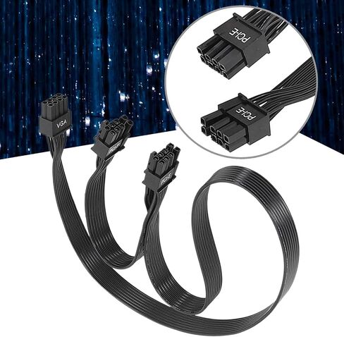 PCIE 8Pin الكبل الفاصل مرن للرسومات سلك تمديد بطاقة الرسومات ، 8pin إلى اثنين من 6+2Pin لمختلف وحدات معالجة الرسومات للاعبين in Saudi Arabia