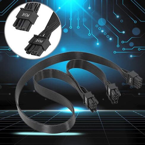 PCIE 8Pin الكبل الفاصل مرن للرسومات سلك تمديد بطاقة الرسومات ، 8pin إلى اثنين من 6+2Pin لمختلف وحدات معالجة الرسومات للاعبين in Saudi Arabia