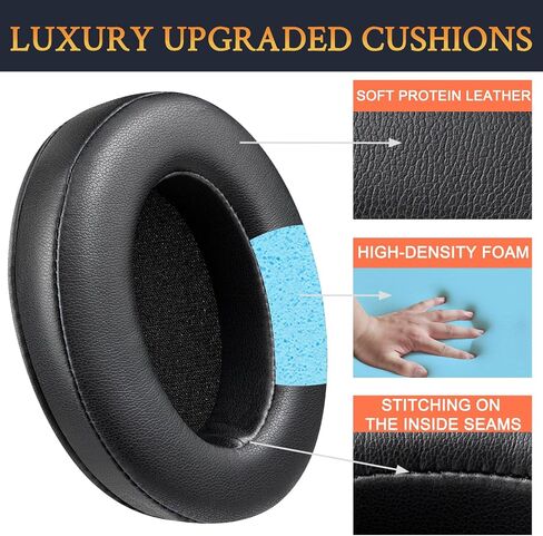 Soulwit Protein Protein Leather Universal Topads لـ ATH M50X/M40X/MSR7 ، Hyperx Cloud 1 2 3/alpha/stinger/stinger ، steelseries arctis ، Sony MDR-7506/1ABT/1RBT/1RNC ، Turtle Beach Stealth 420x/600 in Saudi Arabia