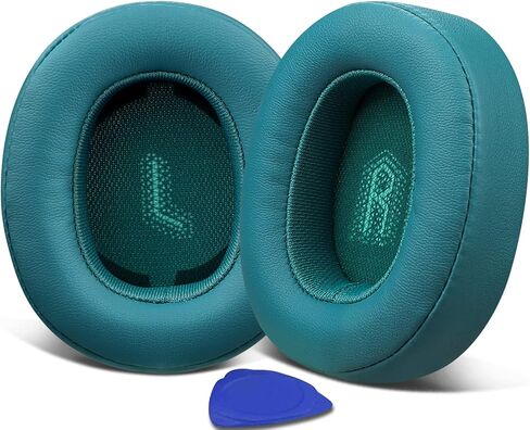SOULWIT Replacement Earpads for JBL E55BT(E55 BT) Over-Ear Wireless Headphones, Ear Pads Cushions with Softer Protein Leather, Noise Isolation Foam - Black in Saudi Arabia