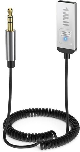 1Mii Aux Bluetooth 5.4 Adapter for Car, USB Powered to 3.5mm Jack Bluetooth Receiver for Car Audio Home Stereo, Wireless Audio Kit for Hands-Free Calls and Wireless Music Streaming, Plug and Play in Saudi Arabia