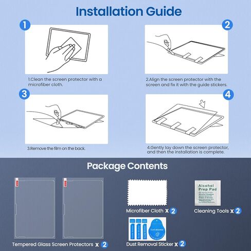 واقي شاشة Moko 2 Pack لـ Microsoft Surface Pro 12 Inclate 2025 ، واقي أفلام زجاجي مقسّر 9H لـ Surface Pro 12 بوصة ، ودعم السطح وقرص الحالات واللمس الحساسة in Kuwait