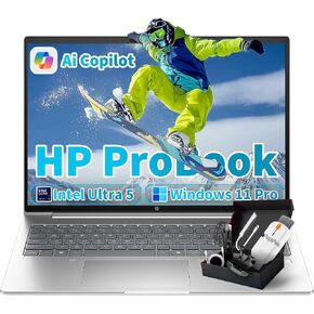 HP ProBook 460 G11 Business Laptop, 16" FHD Display, Intel Core Ultra 5 125U (Beats i7-1355U), 64GB DDR5 RAM, 2TB SSD, Win 11 Pro with Al Copilot, Wi-Fi 6E, RJ-45, Wolf Security, G255 Pro Kit in Kuwait