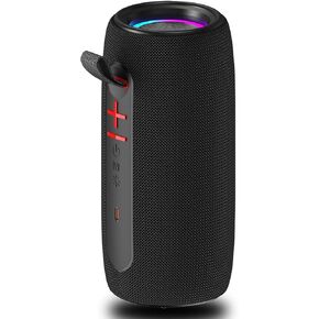 Wireless Portable Bluetooth Speaker: IPX6 Waterproof Outdoor Audio,fm Radio,USB/AUX/SD Card Play,LEDlights,TWS interconnected Stereo,Travel/Camping/Bike/Family/Party（Black） in Saudi Arabia