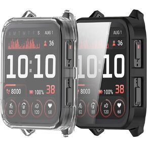 Case for Garmin Venu X1 Smart Watch,UYRUREL Lightweight and Skin Friendly TPU All Inclusive Watch Case,Anti Fall and Scratch Resistant,2 Pack,Clear+Black in Kuwait