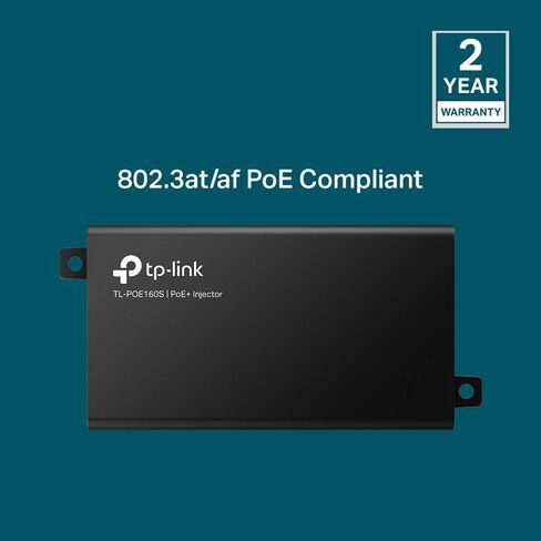 TP-Link PoE+ Injector Gigabit | Non-PoE to PoE Adapter | 802.3at/af Compliant | Up to 30W Power Budget | Wall Mountable | Plug&Play | Up to 100m(328 ft) | UL Certified(POE160S) (Pack of 2) in Saudi Arabia
