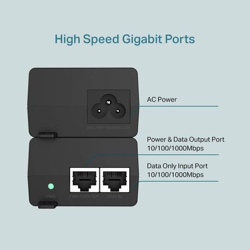 TP-Link PoE+ Injector Gigabit | Non-PoE to PoE Adapter | 802.3at/af Compliant | Up to 30W Power Budget | Wall Mountable | Plug&Play | Up to 100m(328 ft) | UL Certified(POE160S) (Pack of 2) in Saudi Arabia
