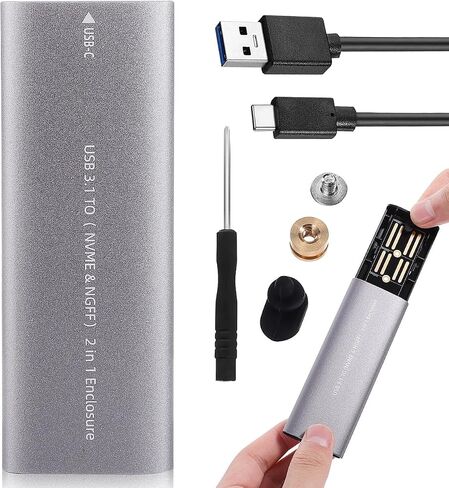 Homoyoyo Portable External Hard Disk Enclosure Dual Protocol Type-c Compact Design for Fast Data Transfer Compatible with Laptops and in Saudi Arabia
