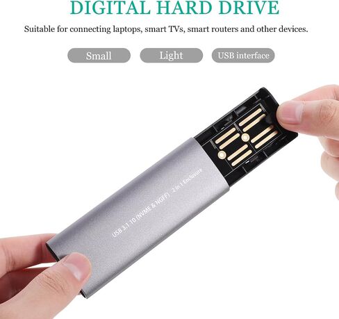 Homoyoyo Portable External Hard Disk Enclosure Dual Protocol Type-c Compact Design for Fast Data Transfer Compatible with Laptops and in Saudi Arabia