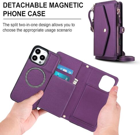علبة الهاتف لـ iPhone 16 Pro Max 6.9 بوصة تغطية محفظة متوافقة مع RFID شاشة الشاشة Crossbody Lanyard STRAP FLIP حامل بطاقة SLOT SHIPPER I PHONE16 16PRO I16 PROMAX 16PROMAX in Saudi Arabia