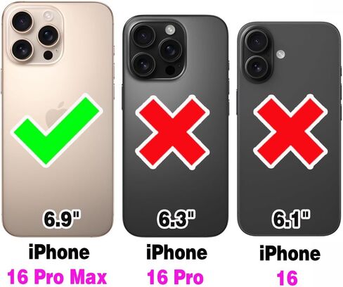 علبة الهاتف لـ iPhone 16 Pro Max 6.9 بوصة تغطية محفظة متوافقة مع RFID شاشة الشاشة Crossbody Lanyard STRAP FLIP حامل بطاقة SLOT SHIPPER I PHONE16 16PRO I16 PROMAX 16PROMAX in Saudi Arabia