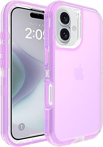 حالة متوافقة مع iPhone 15 صدمة مكافحة الخدمة الثقيلة 3 في 1 360 علبة الجسم الكاملة (الأرجواني) in Saudi Arabia