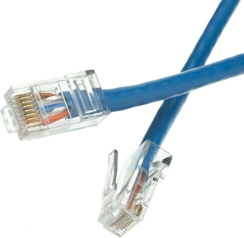 CableWholesale Cat5e Ethernet Cable, 24AWG Network Cable with RJ45 Gold Plated Connector, 4 Pair Stranded Bare Copper, Bootless Unshielded Twisted Pair (UTP) Internet Patch Cable, 6 inches, Blue in Saudi Arabia