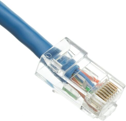 CableWholesale Cat5e Ethernet Cable, 24AWG Network Cable with RJ45 Gold Plated Connector, 4 Pair Stranded Bare Copper, Bootless Unshielded Twisted Pair (UTP) Internet Patch Cable, 6 inches, Blue in Saudi Arabia