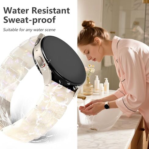 شريط راتنج Lerobo متوافق مع Samsung Galaxy Watch 7 6 5 4 44mm 44mm للنساء Gen Galaxy Watch 4 6 Classic 42mm 46mm 43mm 47mm Galaxy 5 Pro 45mm Active 2 40mm 42mm ، in Kuwait