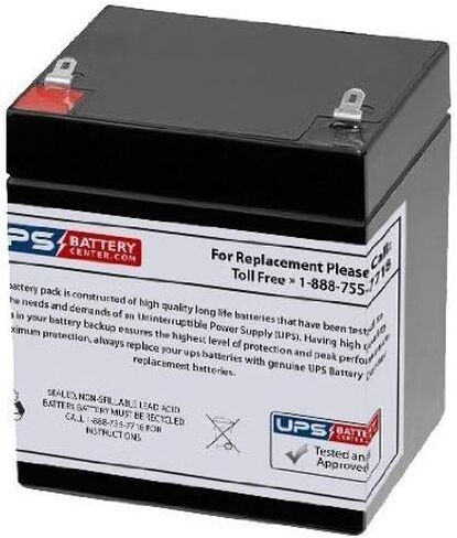 UPSBatteryCenter 12 Volt 5Ah Compatible Replacement Battery with F1 Terminals for Acme Security System TC1245 in Saudi Arabia
