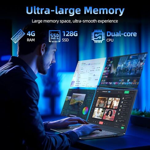 SGIN Windows 11 Laptops, 17.3 Inch Laptop Computer with Core i3 CPU, 4GB DDR4 128GB SSD, 60800mWh Battery, FHD IPS Display, Type-C, 5G WiFi, BT4.2, Webcam, USB3.2, HDMI, for Student and Business in Saudi Arabia