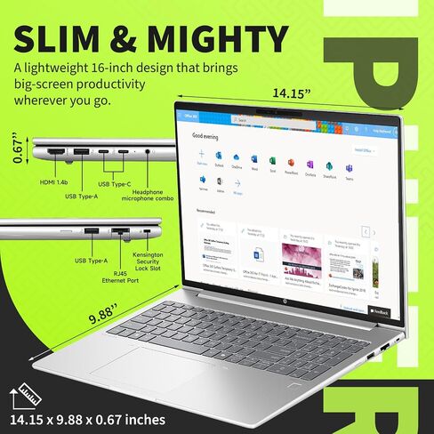HP Probook 460 G11 Business Business Captop ، 16 "عرض FHD ، Intel Core Ultra 5 125U (Beats I7-1355U) ، 64GB DDR5 RAM ، 2TB SSD ، Win 11 Pro مع Al Copilot ، Wi-Fi 6E ، RJ-45 ، Wolf Security ، G255 Pro in Kuwait