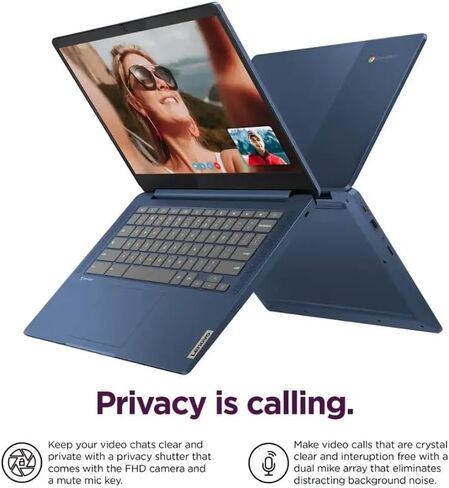 Lenovo Ideapad Slim 3 Chromebook-14 '' Full HD Touchscreen Captop ، 8-Core Mediatek Kompanio 520 ، 64GB RAM ، 128TB SSD 64GB EMMC & 256GB Micro SD ، Wi-Fi 6 ، W/Accessories in Kuwait