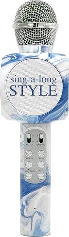 Sing-Along Bluetooth Karaoke Microphone and Bluetooth Stereo Speaker, Swirl Edition, All-in-One (Swirl Blue) in Saudi Arabia