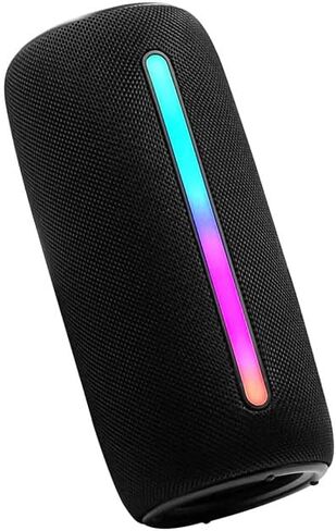 Wireless Portable Bluetooth Speaker: IPX6 Waterproof Outdoor Audio,fm Radio,USB/AUX/SD Card Play,LEDlights,TWS interconnected Stereo,Travel/Camping/Bike/Family/Party（Black） in Saudi Arabia