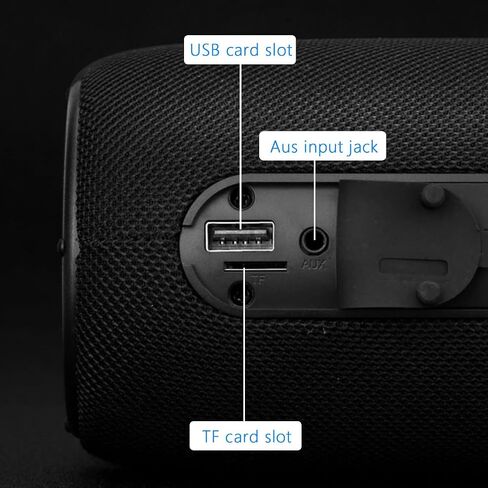 Wireless Portable Bluetooth Speaker: IPX6 Waterproof Outdoor Audio,fm Radio,USB/AUX/SD Card Play,LEDlights,TWS interconnected Stereo,Travel/Camping/Bike/Family/Party（Black） in Saudi Arabia