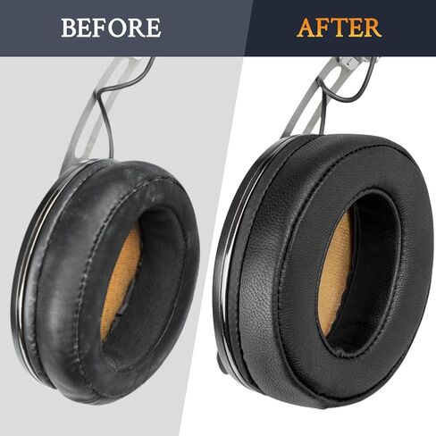 SOULWIT Lambskin Replacement Ear Pads for Sennheiser Momentum 2.0 (M2)/HD1 Wireless Over/Around Ear Headphones, Cushions with Noise Isolation Memory Foam - Black in Saudi Arabia