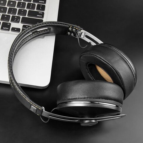 SOULWIT Lambskin Replacement Ear Pads for Sennheiser Momentum 2.0 (M2)/HD1 Wireless Over/Around Ear Headphones, Cushions with Noise Isolation Memory Foam - Black in Saudi Arabia
