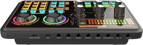 Audio Mixer, Multi Function Digital External Sound Card for Computer Smartphone Singing Recording in Saudi Arabia