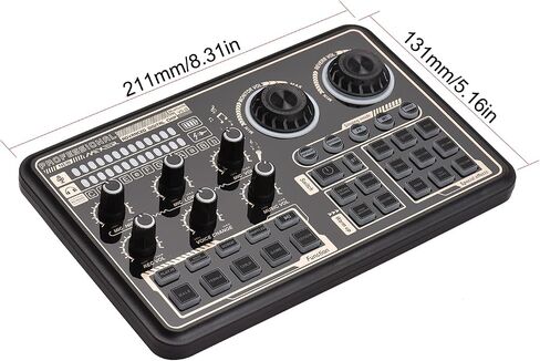 Audio Mixer, Multi Function Digital External Sound Card for Computer Smartphone Singing Recording in Saudi Arabia