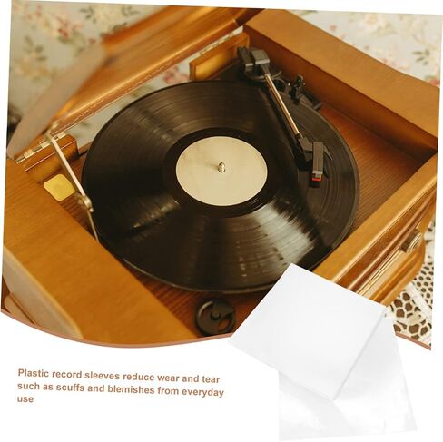 25pcs Vinyl Record Sleeve Covers Transparent Adhesive Protection for Outer Albums Dust Static for Storing and Displaying Your Collection in Kuwait