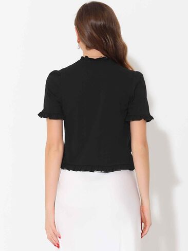 Allegra K Bolero Shrugs for Women's Ruffle Short Sleeve Shrugs for Dress in Kuwait