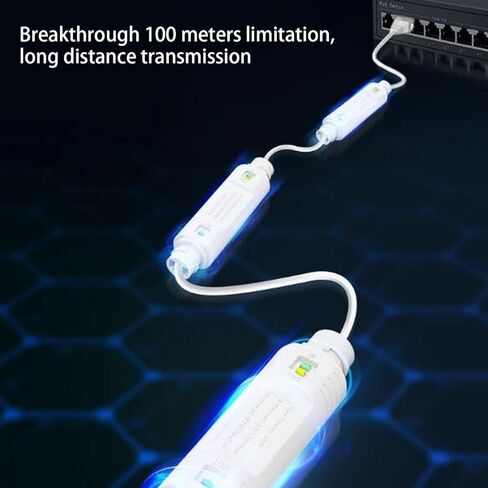 Zunate Outdoor Water Propert Poe Extender ، Habust ABE Poe Repeater مع امتداد Ethernet الذي يكسر مسافة 100 متر ، IEEE 802.3AF AT ، من أجل جرس Door Cameras in Saudi Arabia