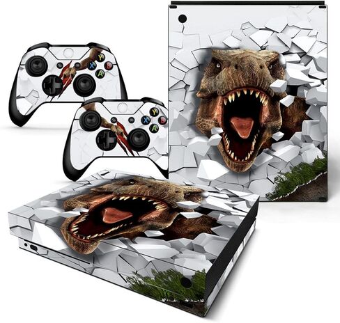 Zoomhitskins متوافق مع Sbox One X Skin ، Xbox One X Skin و Console Skin و White Dino Dino Animals Fossil T-Rex Dinosaur ، متينة وتناسب ، 3 أمتار فينيل ، سهلة التثبيت ، قطع دقيقة in Saudi Arabia