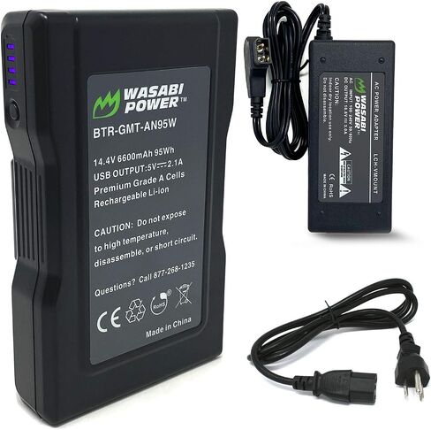 بطارية Wasabi Power Gold Mount (14.4 فولت ، 6600 مللي أمبير في الساعة ، 95WH) وشاحن بطارية Mount Mount مع D-TAP in Saudi Arabia